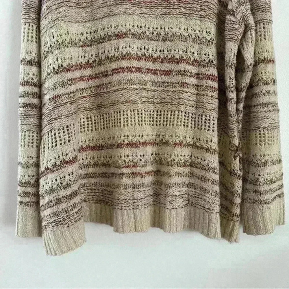 Artesia Sweater Open Knit Purple Beige Side Detail Women’s Sz XL Comfy - Picture 10 of 13